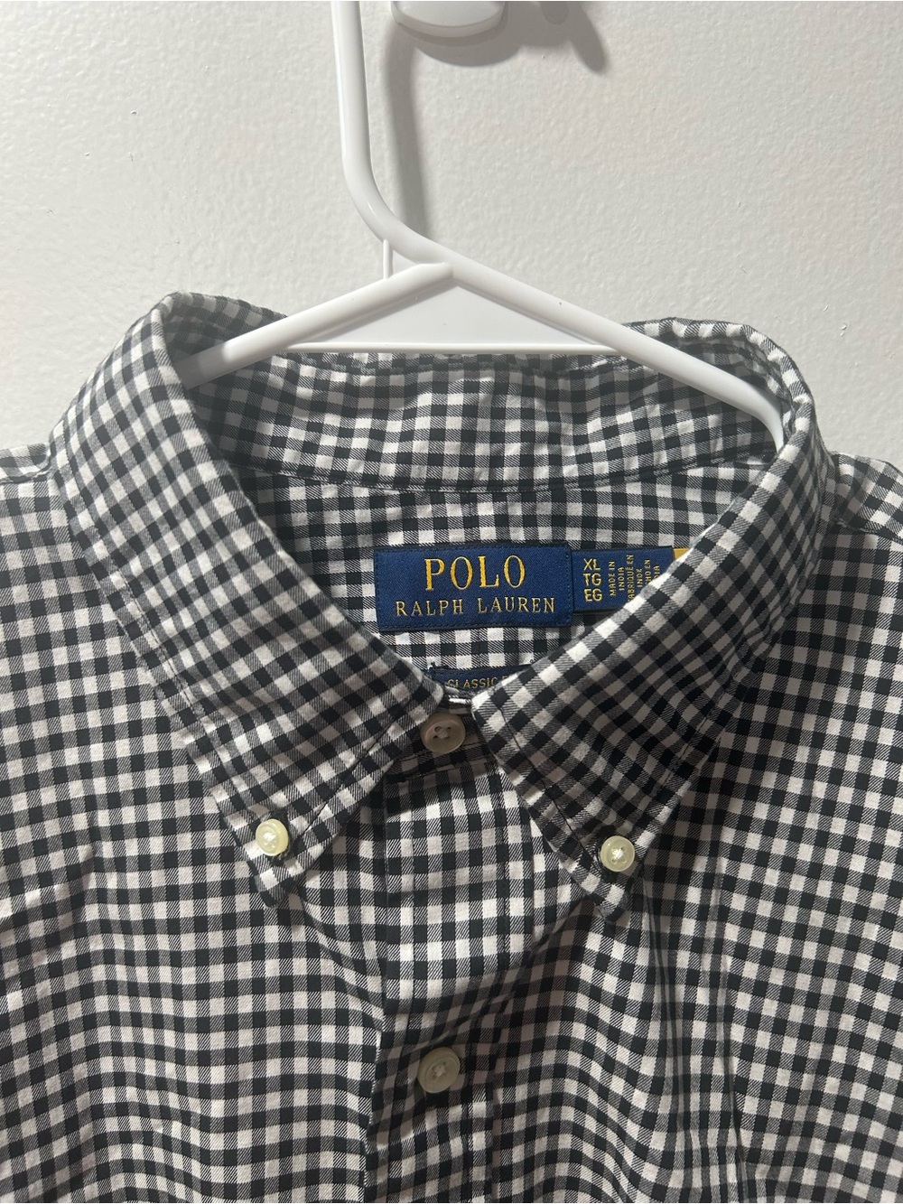 Polo Ralph Lauren Black and White Gingham Shirt - Men’s XL Classic Fit